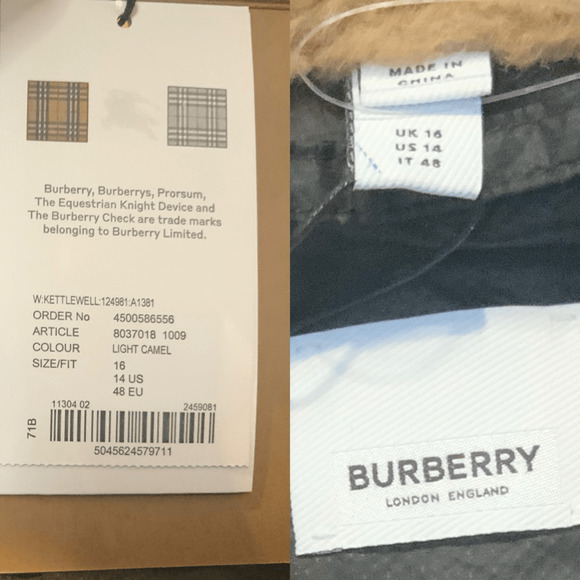 Burberry Teddy Sherpa Style Kettlewell Jacket New - Picture 7 of 10